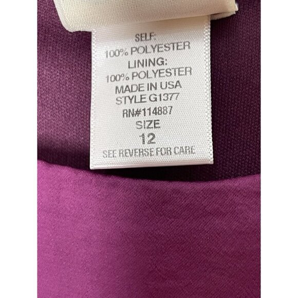 Lemon Fizz Women's Purple Cold Shoulder Flutter Sleeve top Size 12 Made In USA - Picture 5 of 8